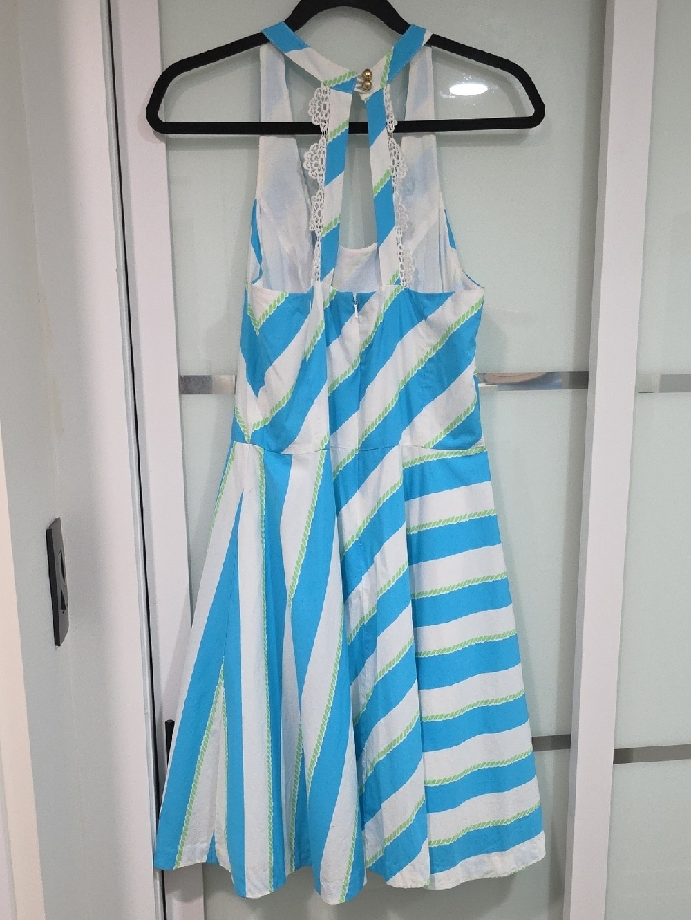 Lilly Pulitzer Sleeveless Dress – Blue & White Striped | Size 8 - Picture 15 of 16